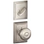 Schlage Georgian Single Cylinder Interior Pack with Decorative Addison Trim - Exterior Handleset Sold Separately Satin Nickel