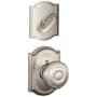 Schlage Georgian Single Cylinder Interior Pack with Decorative Camelot Trim - Exterior Handleset Sold Separately Satin Nickel