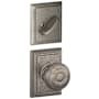 Schlage Georgian Single Cylinder Interior Pack with Decorative Addison Trim - Exterior Handleset Sold Separately Distressed Nickel