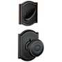 Schlage Georgian Single Cylinder Interior Pack with Decorative Camelot Trim - Exterior Handleset Sold Separately Aged Bronze