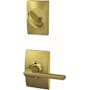 Schlage Latitude Single Cylinder Interior Pack with Decorative Century Trim - Exterior Handleset Sold Separately Satin Brass