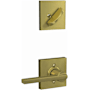 Schlage Latitude Lever Single Cylinder Keyed Entry Interior Pack with Collins Trim - Exterior Handleset Sold Separately Satin Brass