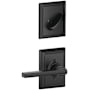 Schlage Latitude Single Cylinder Interior Pack with Addison Rose from the F-Series - Exterior Handleset Sold Separately Matte Black