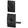 Schlage Latitude Single Cylinder Interior Pack with Decorative Century Trim - Exterior Handleset Sold Separately Matte Black