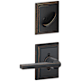 Schlage Latitude Single Cylinder Interior Pack with Addison Rose from the F-Series - Exterior Handleset Sold Separately Aged Bronze