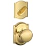 Schlage Plymouth Single Cylinder Interior Pack with Decorative Camelot Trim - Exterior Handleset Sold Separately Polished Brass