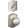 Schlage Plymouth Single Cylinder Interior Pack with Decorative Camelot Trim - Exterior Handleset Sold Separately Satin Nickel