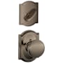 Schlage Plymouth Single Cylinder Interior Pack with Decorative Camelot Trim - Exterior Handleset Sold Separately Antique Pewter