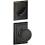 Schlage Plymouth Single Cylinder Interior Pack with Decorative Addison Trim - Exterior Handleset Sold Separately Aged Bronze