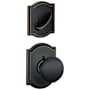Schlage Plymouth Single Cylinder Interior Pack with Decorative Camelot Trim - Exterior Handleset Sold Separately Aged Bronze