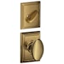 Schlage Siena Single Cylinder Interior Pack with Decorative Addison Trim - Exterior Handleset Sold Separately Antique Brass