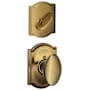 Schlage Siena Single Cylinder Interior Pack with Decorative Camelot Trim - Exterior Handleset Sold Separately Antique Brass