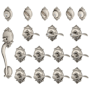 Schlage Brookshire Complete House Door Hardware Package with Accent Interior Levers and Left Handed Exterior Front Door Handleset Satin Nickel