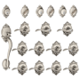 Schlage Brookshire Complete House Door Hardware Package with Accent Interior Levers and Right Handed Exterior Front Door Handleset Satin Nickel