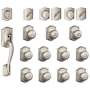 Schlage Camelot Complete House Door Hardware Package with Georgian Interior Knobs and Single Cylinder Exterior Front Door Handleset Satin Nickel