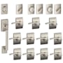 Schlage Century Complete House Door Hardware Package with Merano Interior Levers and Right Handed Exterior Front Door Handleset Satin Nickel