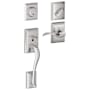 Schlage Addison Left Handed Sectional Single Cylinder Keyed Entry Handleset with Accent Lever with Decorative Addison Trim Bright Chrome