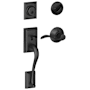 Schlage Addison Left Handed Sectional Single Cylinder Keyed Entry Handleset with Accent Lever Matte Black
