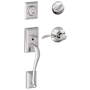 Schlage Addison Left Handed Sectional Single Cylinder Keyed Entry Handleset with Accent Lever Bright Chrome