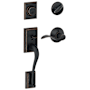 Schlage Addison Left Handed Sectional Single Cylinder Keyed Entry Handleset with Accent Lever Aged Bronze