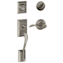 Schlage Addison Right Handed Sectional Single Cylinder Keyed Entry Handleset with Accent Lever Distressed Nickel