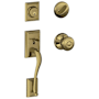 Schlage Addison Sectional Single Cylinder Keyed Entry Handleset with Georgian Knob Antique Brass