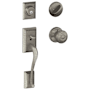 Schlage Addison Sectional Single Cylinder Keyed Entry Handleset with Georgian Knob Distressed Nickel
