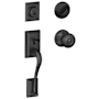 Schlage Addison Sectional Single Cylinder Keyed Entry Handleset with Georgian Knob Matte Black