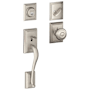 Schlage Addison Sectional Single Cylinder Keyed Entry Handleset with Georgian Knob with Decorative Addison Trim Satin Nickel