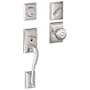 Schlage Addison Sectional Single Cylinder Keyed Entry Handleset with Georgian Knob with Decorative Addison Trim Bright Chrome
