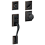 Schlage Addison Sectional Single Cylinder Keyed Entry Handleset with Georgian Knob with Decorative Addison Trim Aged Bronze