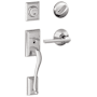 Schlage Addison Sectional Single Cylinder Keyed Entry Handleset with Latitude Lever Bright Chrome