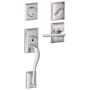 Schlage Addison Sectional Single Cylinder Keyed Entry Handleset with Latitude Lever and Decorative Addison Trim Bright Chrome