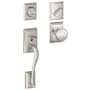 Schlage Addison Sectional Single Cylinder Keyed Entry Handleset with Plymouth Knob with Decorative Addison Trim Satin Nickel