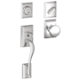 Schlage Addison Sectional Single Cylinder Keyed Entry Handleset with Plymouth Knob with Decorative Addison Trim Bright Chrome