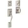 Schlage Addison Sectional Single Cylinder Keyed Entry Handleset with Siena Knob with Decorative Addison Trim Satin Nickel