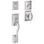 Schlage Addison Sectional Single Cylinder Keyed Entry Handleset with Siena Knob with Decorative Addison Trim Bright Chrome
