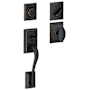 Schlage Addison Sectional Single Cylinder Keyed Entry Handleset with Siena Knob with Decorative Addison Trim Aged Bronze