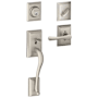 Schlage Addison Sectional Single Cylinder Keyed Entry Handleset with Avila Lever with Decorative Addison Trim Satin Nickel