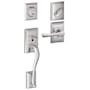 Schlage Addison Sectional Single Cylinder Keyed Entry Handleset with Avila Lever with Decorative Addison Trim Bright Chrome