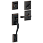 Schlage Addison Sectional Single Cylinder Keyed Entry Handleset with Avila Lever with Decorative Addison Trim Aged Bronze