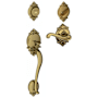 Schlage Brookshire Left Handed Sectional Single Cylinder Keyed Entry Handleset with Flair Lever with Decorative Brookshire Trim Antique Brass