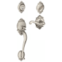 Schlage Brookshire Right Handed Sectional Single Cylinder Keyed Entry Handleset with Flair Lever with Decorative Brookshire Trim Satin Nickel