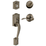 Schlage Camelot Left Handed Sectional Single Cylinder Keyed Entry Handleset with Accent Lever Antique Pewter