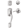 Schlage Camelot Right Handed Sectional Single Cylinder Keyed Entry Handleset with Accent Lever Bright Chrome