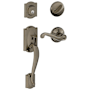 Schlage Camelot Right Handed Sectional Single Cylinder Keyed Entry Handleset with Flair Lever Antique Pewter