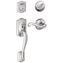 Schlage Camelot Right Handed Sectional Single Cylinder Keyed Entry Handleset with Flair Lever Bright Chrome