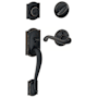 Schlage Camelot Right Handed Sectional Single Cylinder Keyed Entry Handleset with Flair Lever Aged Bronze