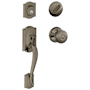 Schlage Camelot Sectional Single Cylinder Keyed Entry Handleset with Georgian Knob Antique Pewter