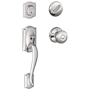 Schlage Camelot Sectional Single Cylinder Keyed Entry Handleset with Georgian Knob Polished Chrome